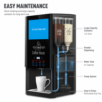 Commerciële 8-knops slimme touch automatische instantkoffie-automaat met warm- en koudwaterdispenser, 3 smaken voor kantoor