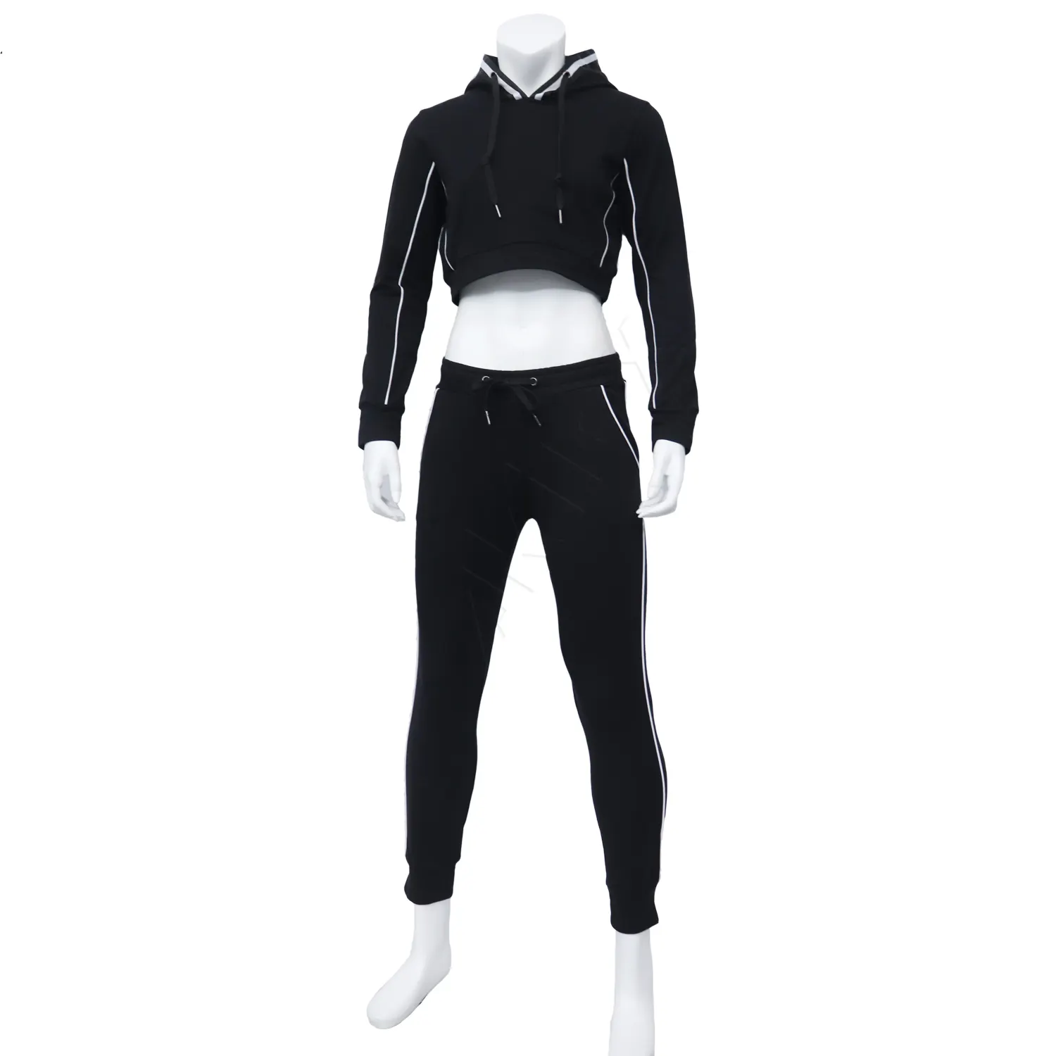 कस्टम महिलाओं योग पहनने Sweatsuit 2 टुकड़ा पैंट सेट फसल शीर्ष डिजाइनर सूट स्वास्थ्य टहलना रनिंग जैकेट