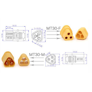 Connettore AMASS MT30 2mm a 3 pin, set di connettori per motore per multicotteri e quadricotteri RC - Product Image 3