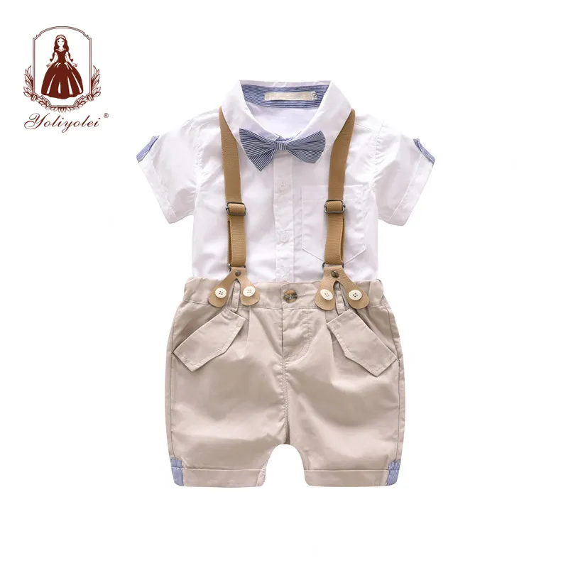 Toddler Boys Clothing Set Summer Baby Suit Shorts Shirt 1 2 3 4 Year Children Formal Wedding Party Kid Boy Clothes Suits
