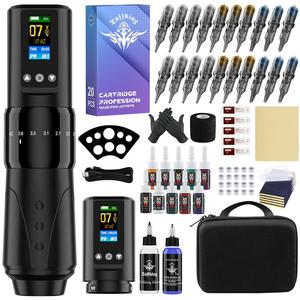 Kit complet de machine à tatouer sans fil à double batterie professionnelle pour une utilisation stable et professionnelle - Product Image 1