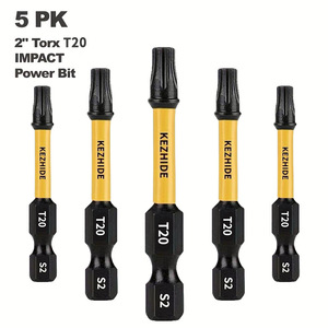 Kezhide T20 Torx Impact Power Bit 2 In S2 Steel Auto Repair Tool 5 Pack - Product Image 1