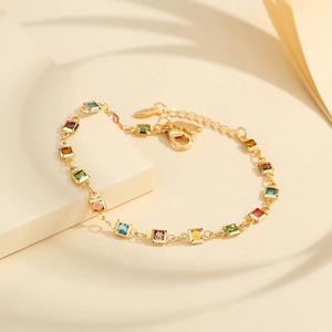 Nueva llegada multicolor arcoíris Zircon pulsera moda mujer Color caramelo joyería de mano joyería al por mayor - Product Image 2