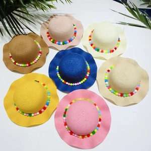 Bebé colorido niños sombreros de paja al por mayor playa visera verano sombreros de paja gorras viaje niños Surf sombrero de paja - Product Image 2