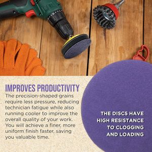 100 disques abrasifs en céramique à film violet de qualité supérieure, grain 320, 3 pouces, avec fixation auto-agrippante, <span class=keywords><strong>pour</strong></span> ponceuse orbitale, <span class=keywords><strong>perceuse</strong></span>, meuleuse, outil rotatif - Auto - Product Image 5