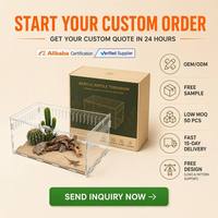 Terrarium rectangulaire en acrylique pour reptiles, habitat pour dragon barbu, avec fentes de ventilation et couvercle à loquet, vivarium pour le désert