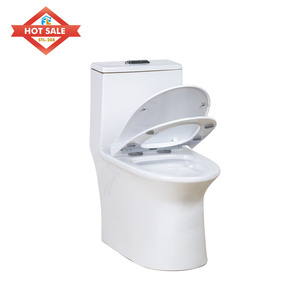 WC monobloc en céramique à économie d'eau, design ovale, avec abattant à fermeture douce, pour l'Amérique du Sud, en promotion - Product Image 3