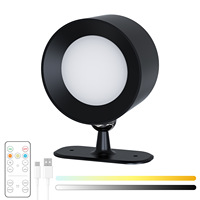Lampe murale magnétique rechargeable par USB, 3 températures de couleur RGB, lampe murale de style européen, lampe de chevet à intensité variable, lampe murale sans perçage