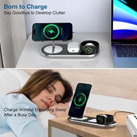 Nuevo producto innovador Cargador inalámbrico 3 en 1 Estación de carga inalámbrica magnética plegable de escritorio para teléfono celular inteligente