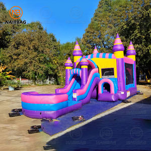 Grande maison rebondissante combo extérieur rebondissant rebondissant videur location commerciale jeux de carnaval château sautant avec toboggan pour les enfants - Product Image 3