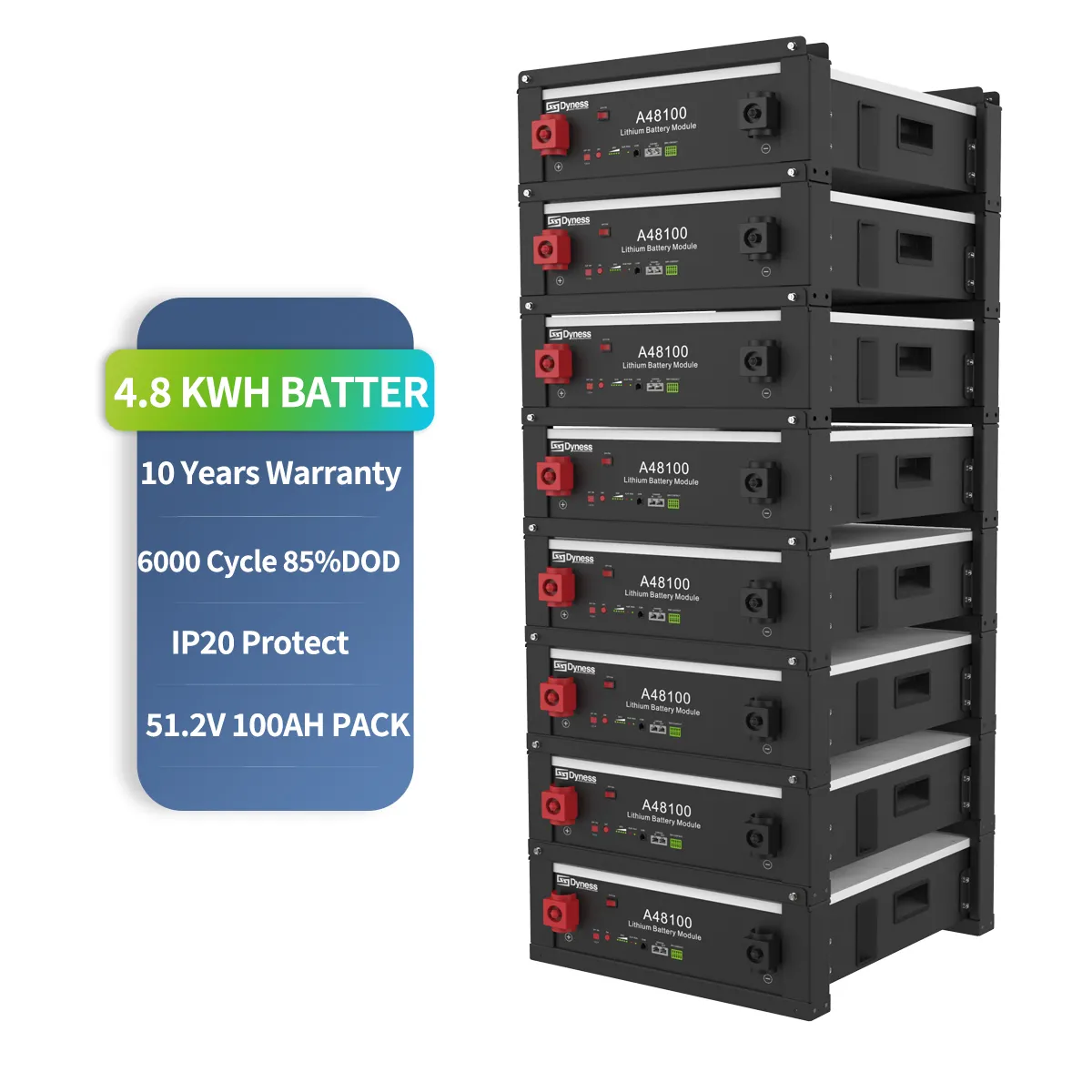 Dyness A48100 48Volt 100ah Lifepo4 Server Rack Batterij 48V 100ah 200ah Lifepo4 Beslag 5kwh 30kwh Smart Bms Binnen