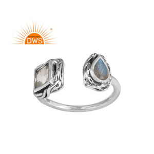 Bague en pierre précieuse Labradorite Flashy Style Vintage Bague en argent sterling 925 Fabricant de bijoux Collection classique - Product Image 1