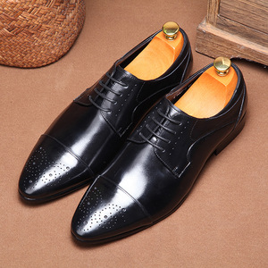 Dernières tendances en matière de chaussures pour hommes en cuir véritable, luxueuses, élégantes, décontractées, formelles, derby, imprimées au laser - Product Image 1