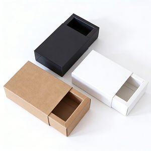 Custom Logo Kraft Rigid Paper <b>Storage</b> <b>Boxes</b> Sliding <b>Drawer</b> Gift Box Packaging - Product Image 5