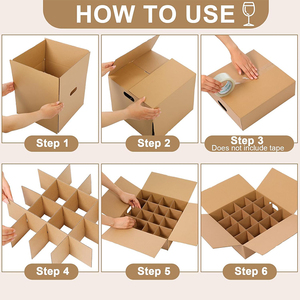 Kits de diviseurs de boîtes de déménagement 13x13x3 pouces Boîtes en papier d'expédition en carton avec verre de séparation des fruits pour l'<span class=keywords><strong>emballage</strong></span> et le stockage - Product Image 3