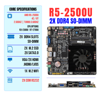 Prosesor AMD R5 2500U R3 2300U R7 2700U BARU, Motherboard Industrial Thin Mini ITX, Mendukung 2X DDR4 SO-DIMM 2x M.2 SSD SATA3.0