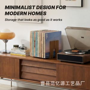 Expandable Wooden Vinyl Record Rack Solid Wood Storage Holder For Records And Books - Product Image 4