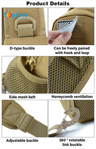 Top One Outdoor Mens One Strap Tactic Messenger Crossbody Single Shoulder Sling Pack Tactical Chest Bag - Product Image 3