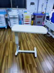 2024 New Arrival Hospital <strong>Height</strong> <strong>Adjustable</strong> Patient Food <strong>Table</strong> ABS Easy Moving Overbed <strong>Table</strong> for Hospital - Product Image 2