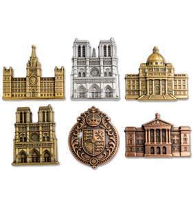 Imán de nevera de metal barato estilo Art Deco, personalizado con foto de <span class=keywords><strong>ciudades</strong></span> turísticas de Italia, <span class=keywords><strong>Portugal</strong></span> y España, recuerdo de graduación. - Product Image 1