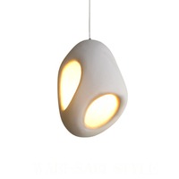 Wabi-sabi Style moderne ovale E27 suspension créative barre pendentif hôtel chambre cuisine îlot Table à manger éclairage de chevet