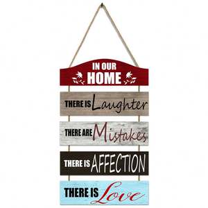 Decorazione appesa a parete in legno, casa soggiorno <span class=keywords><strong>cucina</strong></span> oggetti decorazione bagno citazioni di ispirazione parole Art Picture Print/ - Product Image 1