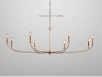 Lustre linéaire artisanal à 6 lumières, luminaire de plafond moderne noir, éclairage suspendu minimaliste du milieu du siècle pour salle à manger