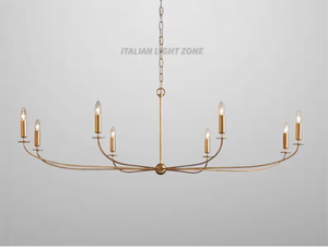 Lustre linéaire artisanal à 6 lumières, luminaire de plafond moderne noir, éclairage suspendu minimaliste du milieu du siècle pour salle à manger - Product Image 4