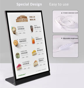 Подвижный светодиодный светильник A4, металлический дисплей, подставка для меню, рекламный Настольный держатель для пива, бара, магазина - Product Image 4