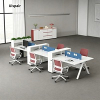 Bureau et chaise de bureau modernes Uspair Premium, poste de travail de luxe avec armoire commerciale, mobilier de bureau ergonomique.