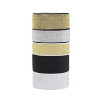Sangles élastiques rayées à chevrons dorées et argentées en Spandex/Nylon, best-seller du fabricant, pour sous-vêtements de sport