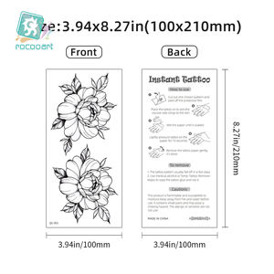 Moda hermosa <span class=keywords><strong>pierna</strong></span> femenina tatuaje tatuajes temporales de flor pegatinas Lotus peonía flores de cerezo caderas tatuaje diseño - Product Image 2