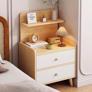 <span class=keywords><strong>Table</strong></span> <span class=keywords><strong>de</strong></span> <span class=keywords><strong>chevet</strong></span> moderne minimaliste nordique style crème, 2 tiroirs, en bois, meuble <span class=keywords><strong>de</strong></span> chambre, meuble <span class=keywords><strong>de</strong></span> rangement pour la maison - Product Image 3