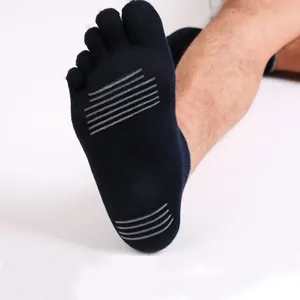 Chaussettes d'athlétisme en coton pour hommes, coupe basse, 5 doigts, pas de spectacle, maille, mèche à cinq doigts