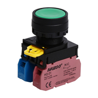 HABOO 22mm Interruptor de botón pulsador de enganche momentáneo 1NO + 1NC Impermeable 10A 600V