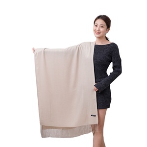 לוגו מותאם אישית <span class=keywords><strong>Cashmere</strong></span> צעיף צמר גפן צעיף פשshina רך חם ארוך צעיפים שמיכה לנשים עם ציף משובץ - Product Image 1