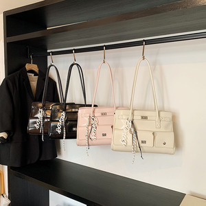 2026 Glossy Structured Women <b>Handbag</b> Top Handle Shoulder Tote Bag with Front Pockets Fashion Purse - Product Image 2
