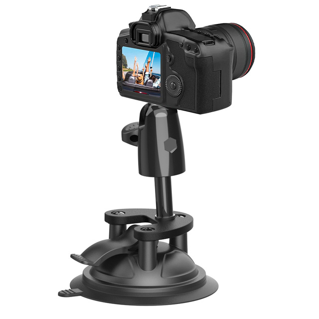 Universal Screw PC Material Suction Cup Windshield Camera Mount Mini Camera Tripod Holder with High Visibility