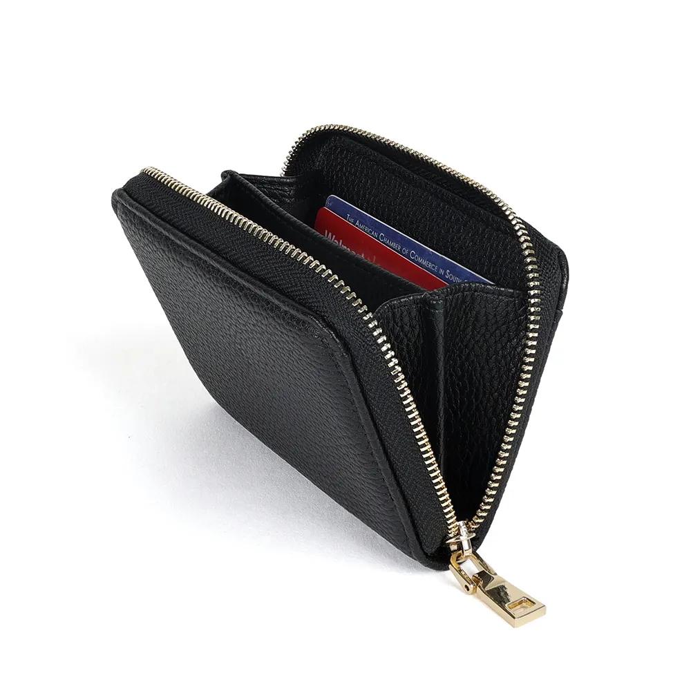 Special offer clearance sale leather organ card short wallet holder card holder for women zipper wallet ID card holder