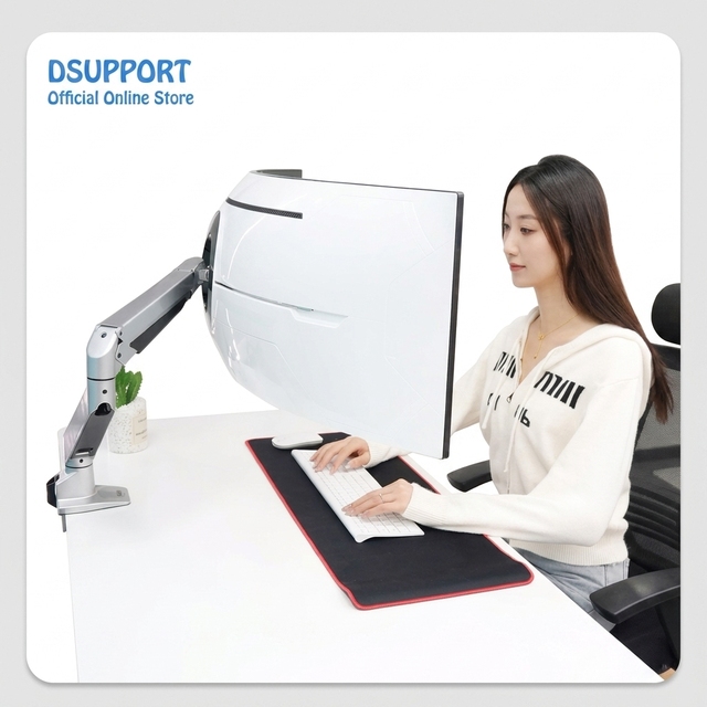 Aluminum Gas Spring Arm 49-Inch Curved Arc Screen Monitor Holder 45 Tilt for G9 Large Display Stand 8-20kg Load