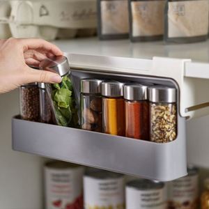 Kitchen Slide Out Spice Cabinet Rack Tray Seasoning and Spices <b>Shelf</b> Organizer for Cabinets Herbs Spice Storage Box - Product Image 2