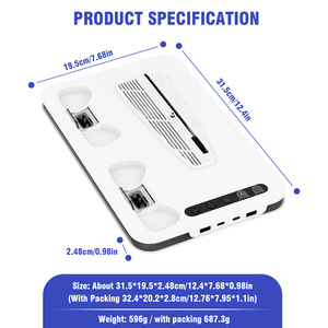 Ps5 Slim Pro Console Cooling Fan Stand With Rgb Lighting Charging <b>Holder</b> For Ps5 <b>Controller</b> And Game Disc Storage - Product Image 5