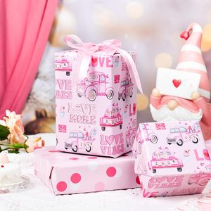 <b>Pink</b> Car Love Wrapping Paper Double Side 1.0 Square Feet Recyclable Gift <b>Wrap</b> For Valentine's Day Wedding Birthday - Product Image 4