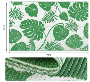 Huishoudtextiel Plastic Zachte Gebied Patio Tapijten Tapijten Living Leaf Print Custom Floor Mat