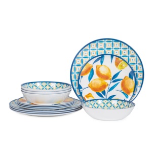 Juego de <span class=keywords><strong>Vajilla</strong></span> de <span class=keywords><strong>Melamina</strong></span> con Diseño de Limones, <span class=keywords><strong>12</strong></span> <span class=keywords><strong>Piezas</strong></span>, Ligero e Irrompible, para Comidas Informales y Picnics al Aire Libre - Product Image 2
