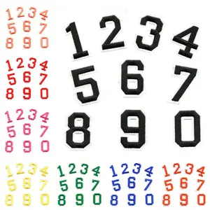0-9 자수 번호 저지 용 패치에 다리미 의류 번호 색상을 사용자 정의 할 수 있습니다