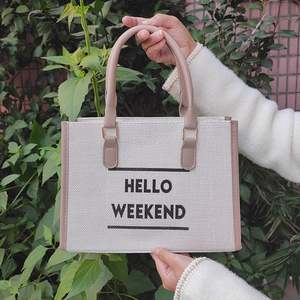 Sac fourre-tout en toile imprimé personnalisé, écologique, pas cher, réutilisable, avec poignée en coton, pour cadeaux, logo personnalisé - Product Image 2