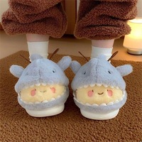 Chaussons en coton Shark pour hommes et femmes, design créatif, amusants, mignons, en forme d'abeille, pour couples, chaussures en laine pour la maison, cadeaux de bienvenue pour l'hiver
