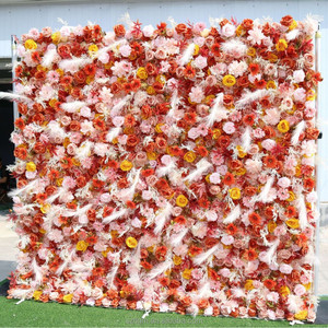 ผนังดอกไม้ขนาด 8' x 8' - แผงผนังดอกไม้ประดิษฐ์จากผ้าไหมคุณภาพสูงสำหรับงานแต่งงานและตกแต่ง<span class=keywords><strong>บ้าน</strong></span> - Product Image 5