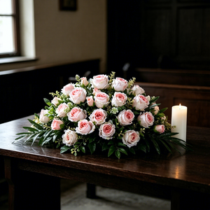 Rose artificielle en soie en forme d'éventail à 15 têtes, idéale <span class=keywords><strong>pour</strong></span> la décoration funéraire des tombes, cimetières et vases. - Product Image 5